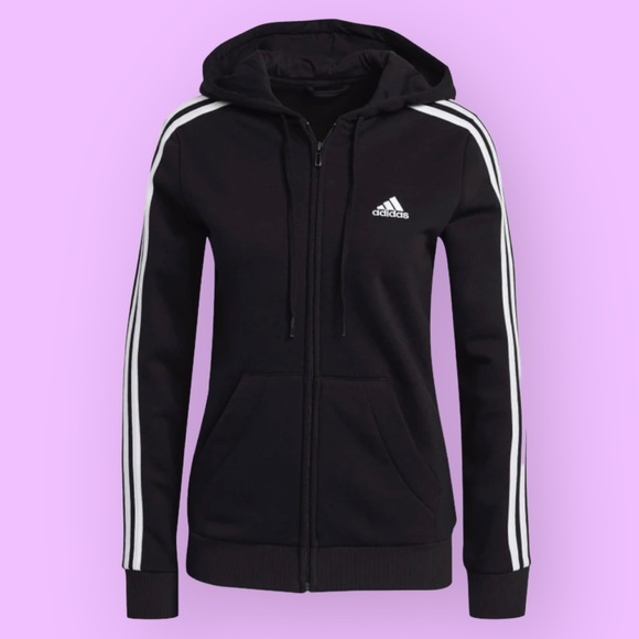adidas Tops - ADIDAS Essentials Fleece 3-Stripes Full-Zip Hoodie. Women’s L